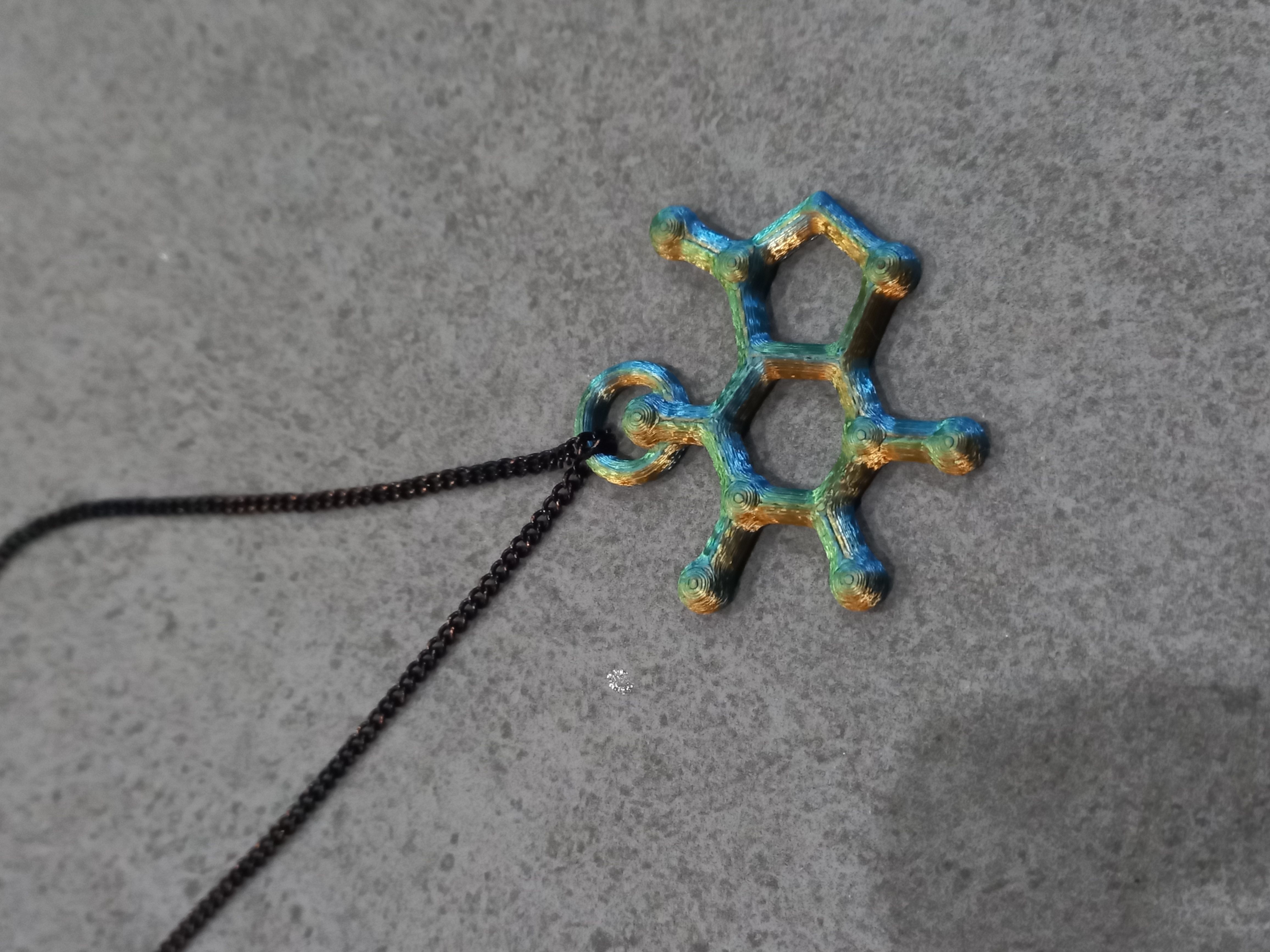 Caffeine Molecule 3D print model_3