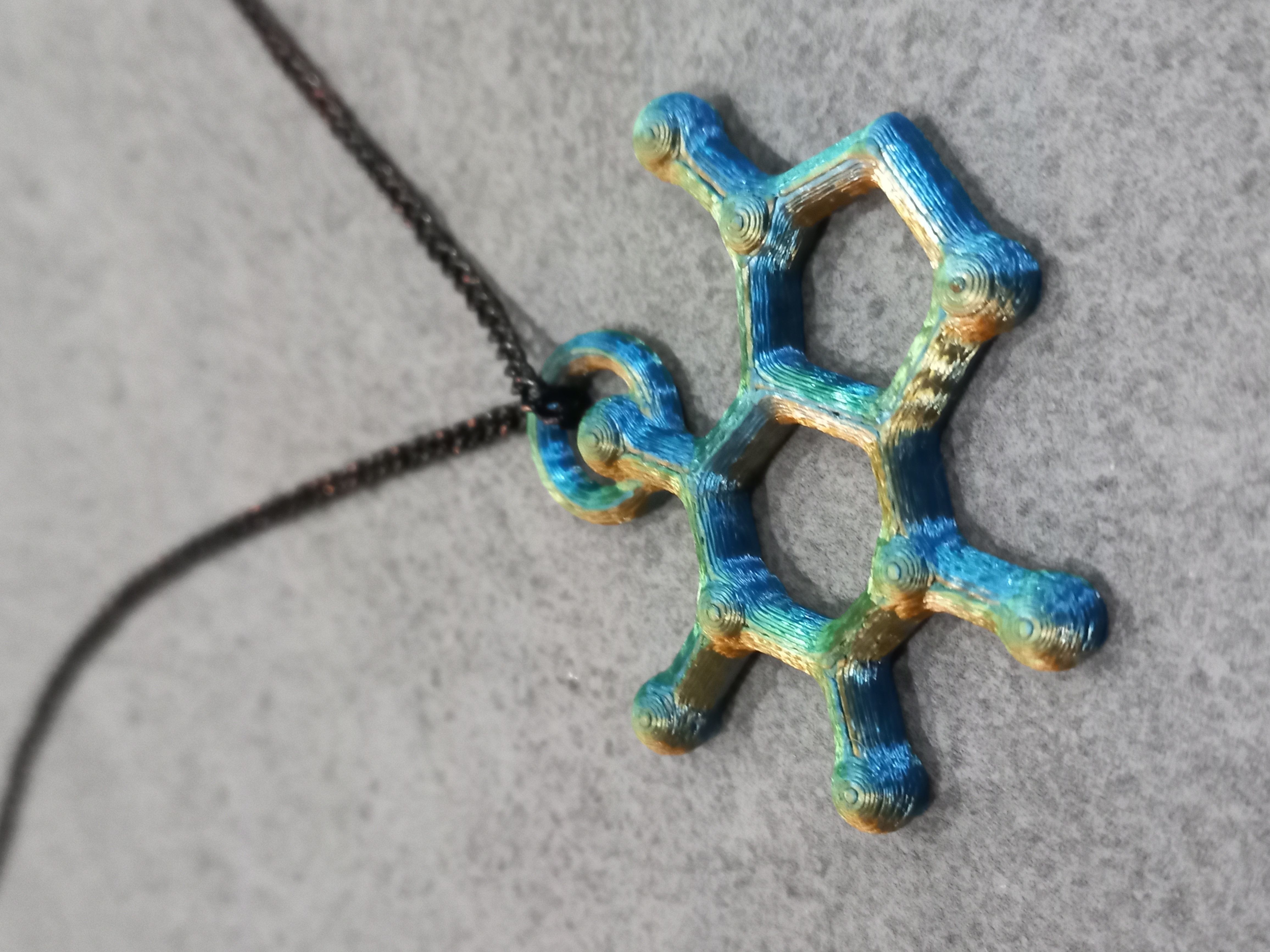 Caffeine Molecule 3D print model_7
