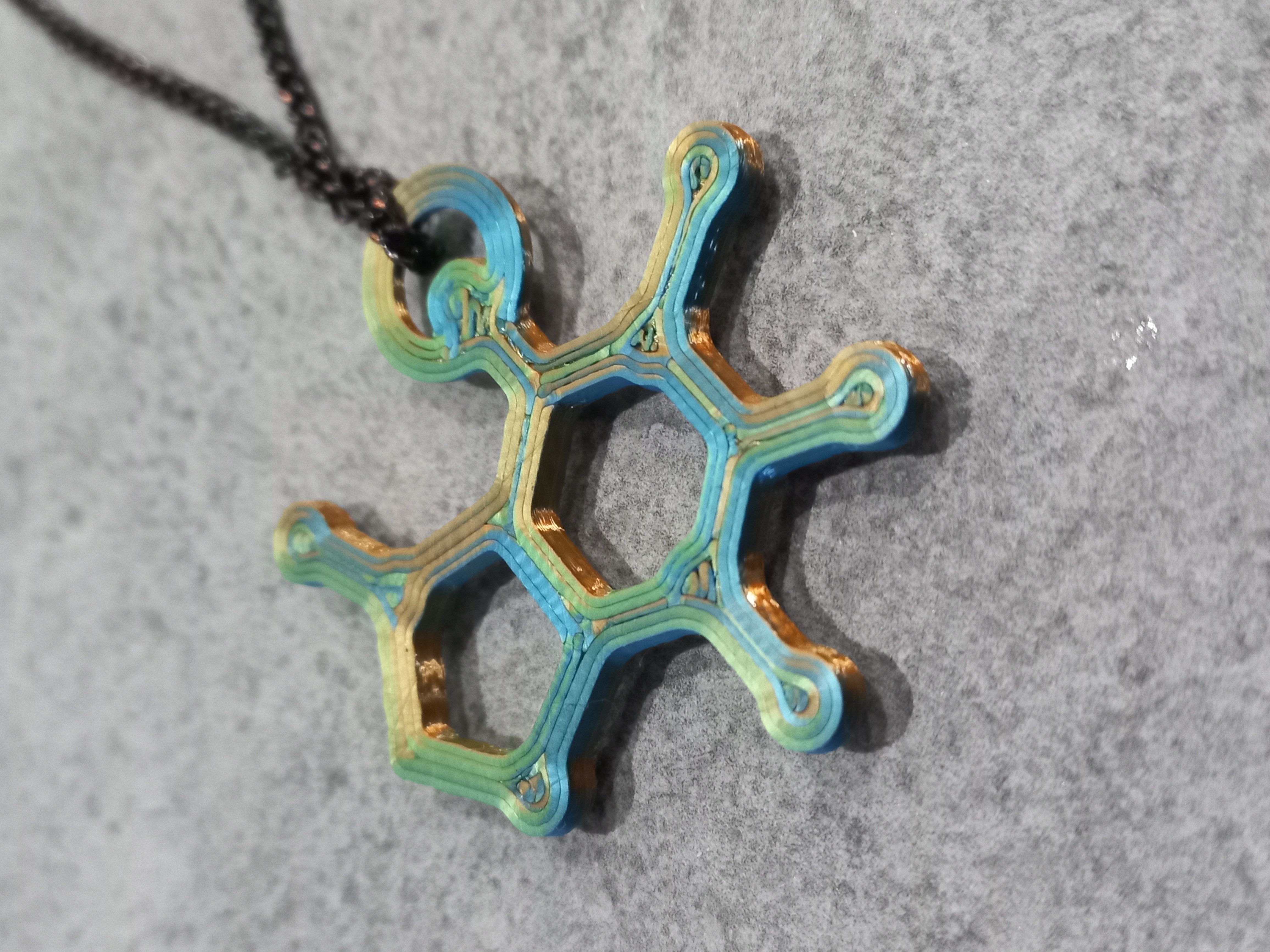Caffeine Molecule 3D print model_1