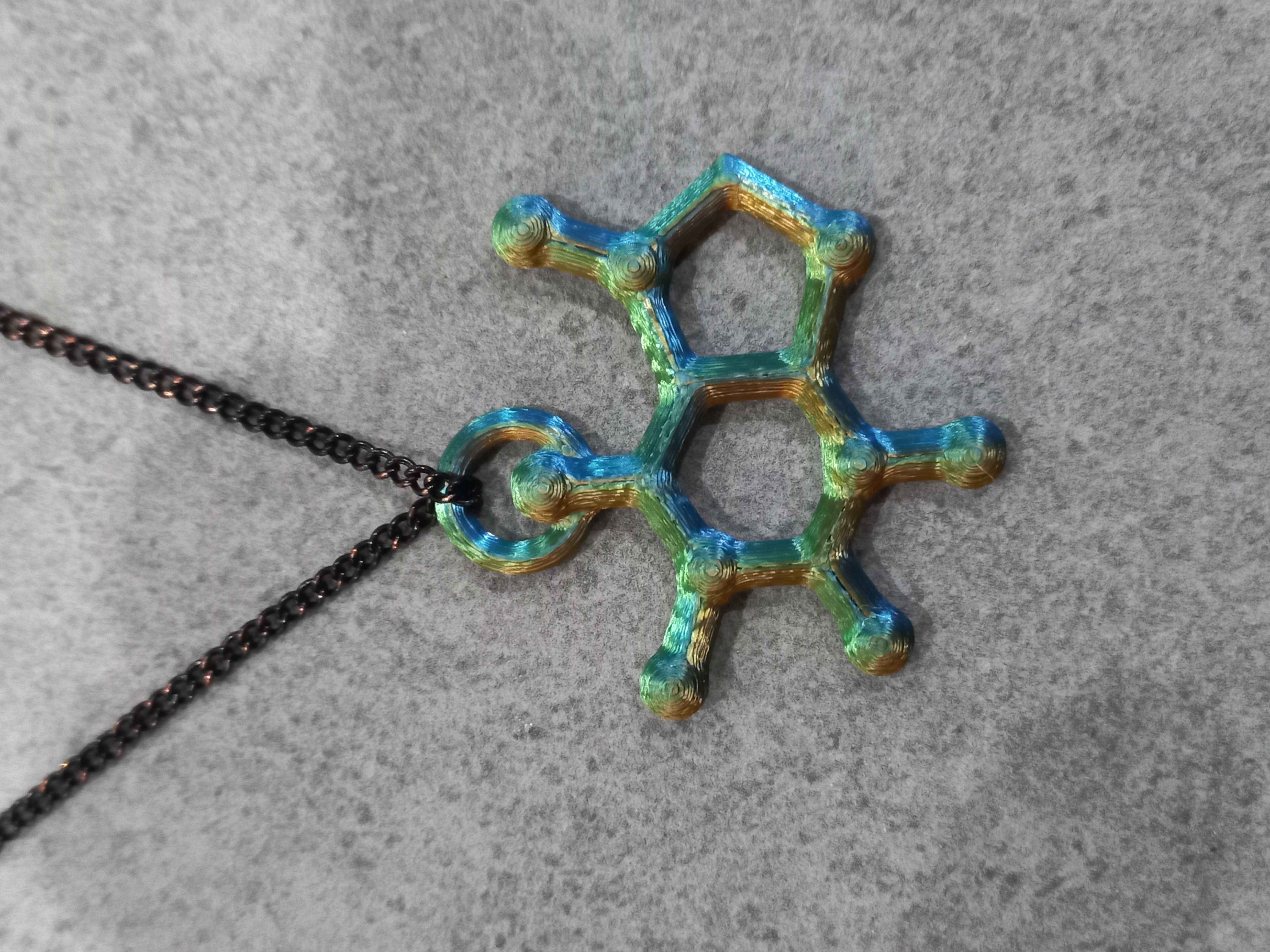 Caffeine Molecule 3D print model_6