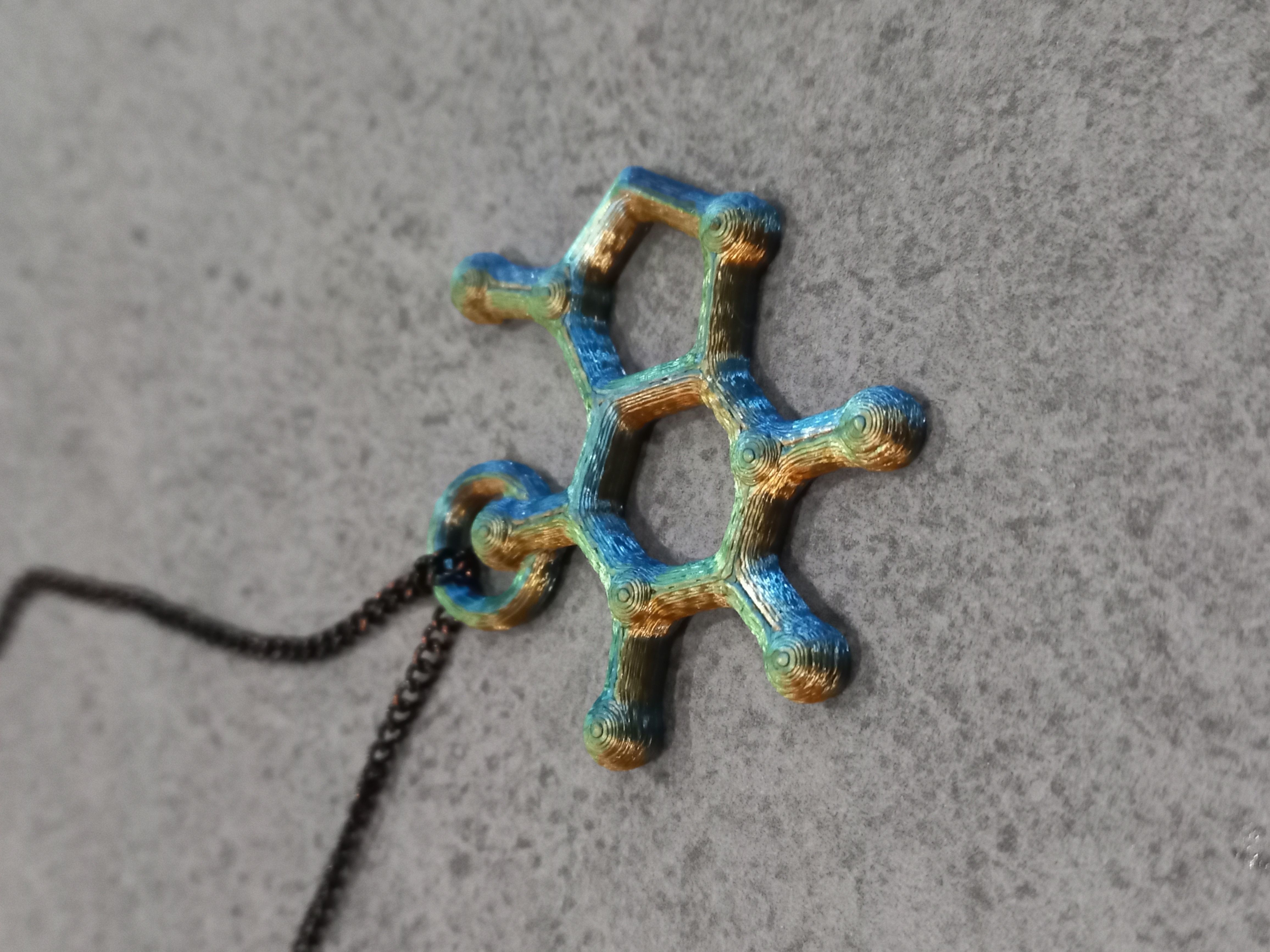 Caffeine Molecule 3D print model_2