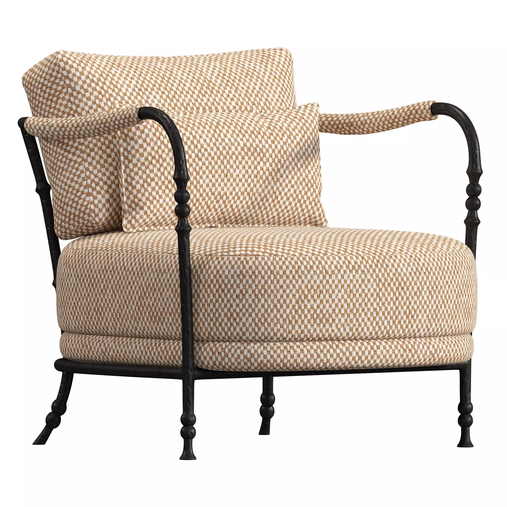 Muirfield Sculptural Metal Accent Chair by Jake Arnold 3D model