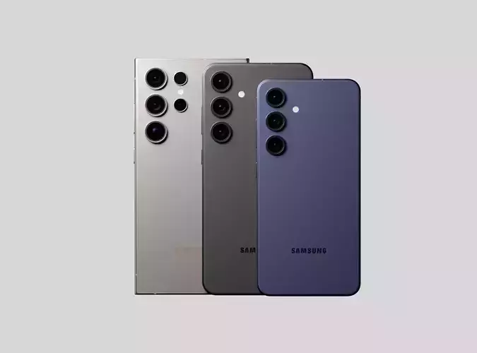 Samsung Galaxy S24 All Models in Official Colors 3D Model Collection
