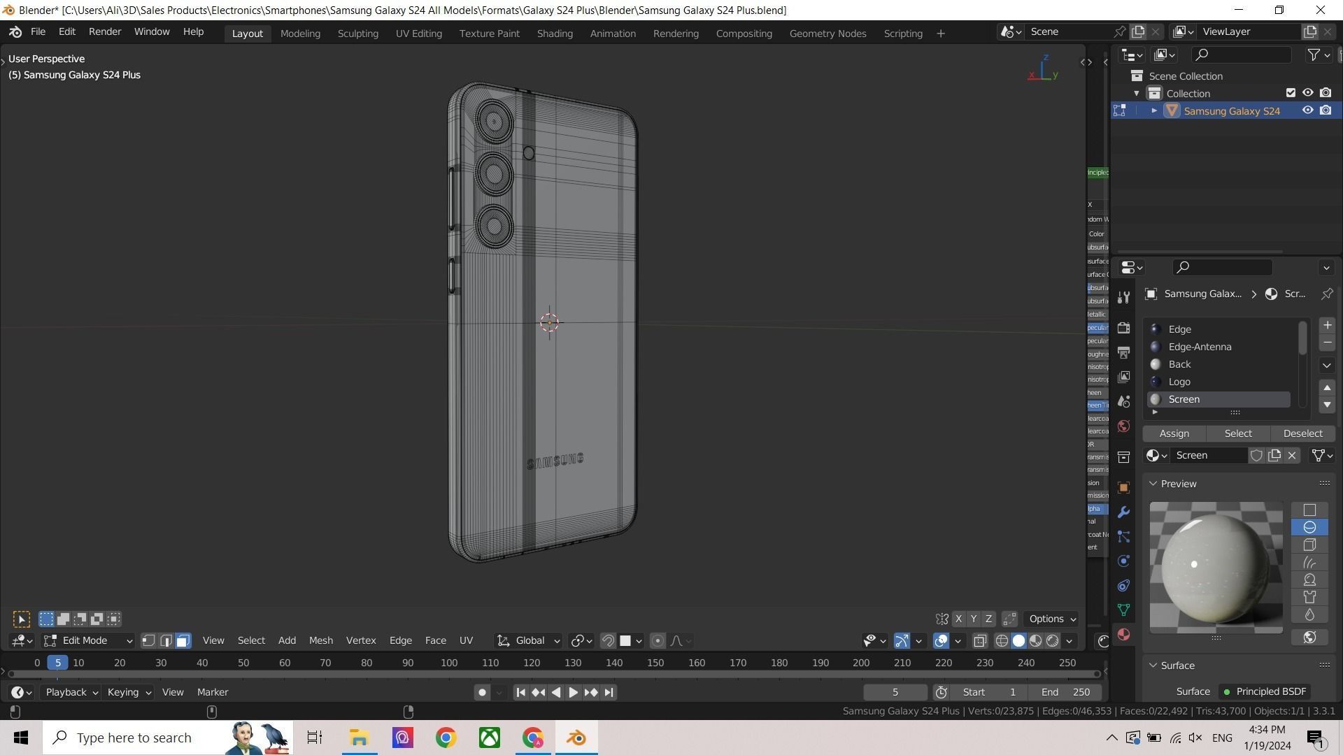 Samsung Galaxy S24 All Models in Official Colors 3D Model Collection_19