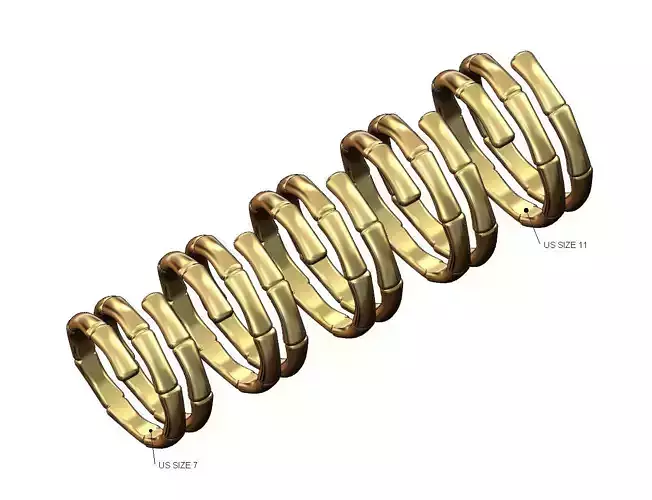 Bamboo Double helix bypass band US sizes 7to11