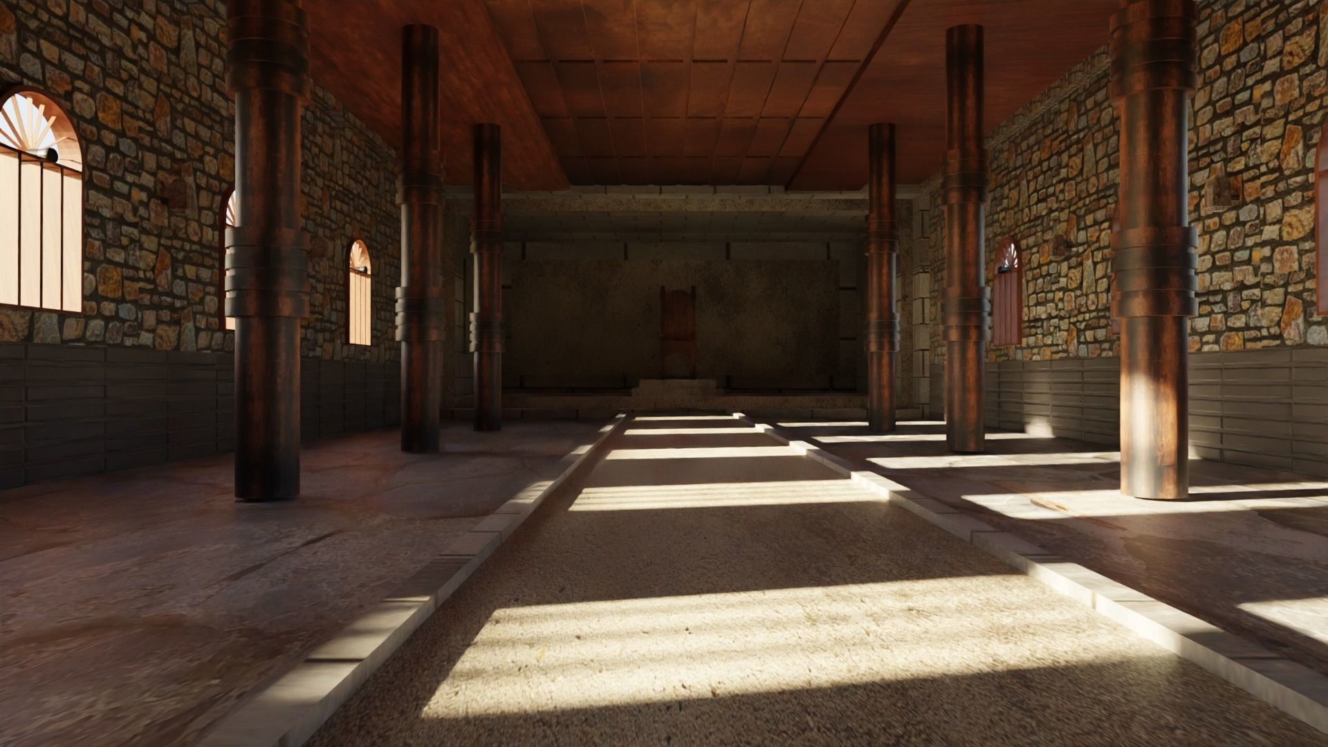 Kings Hall Interior Low-poly 3D model_6