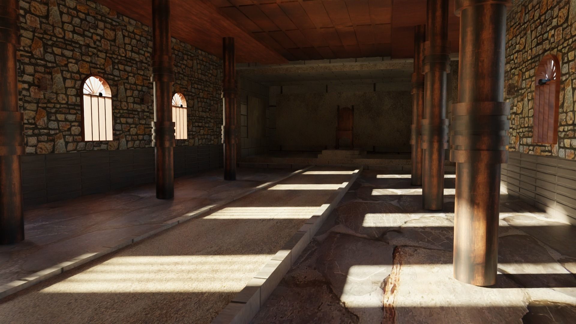 Kings Hall Interior Low-poly 3D model_2