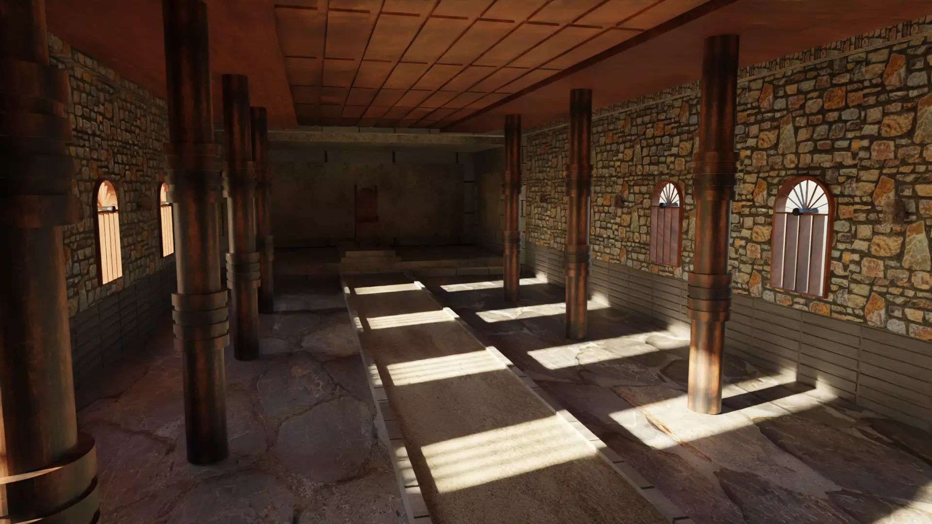 Kings Hall Interior Low-poly 3D model_0