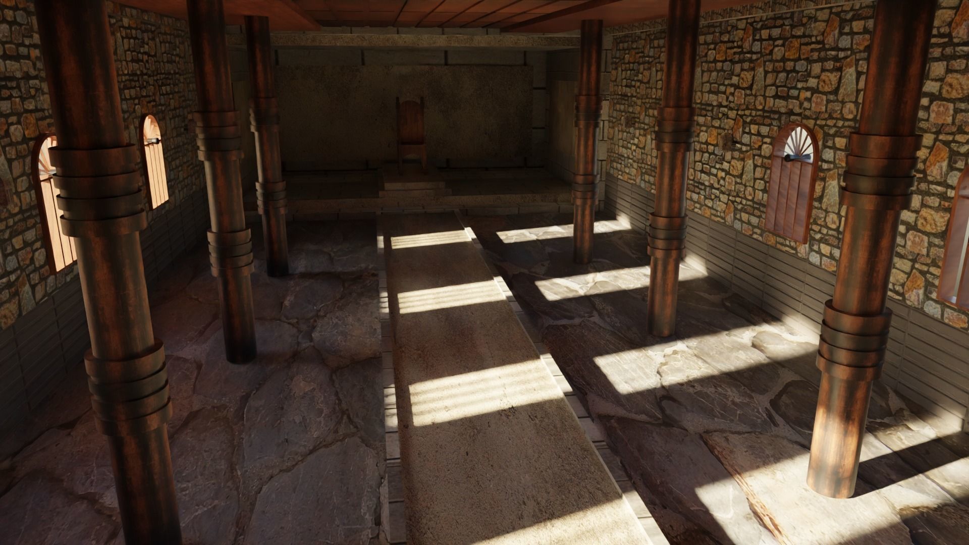 Kings Hall Interior Low-poly 3D model_4