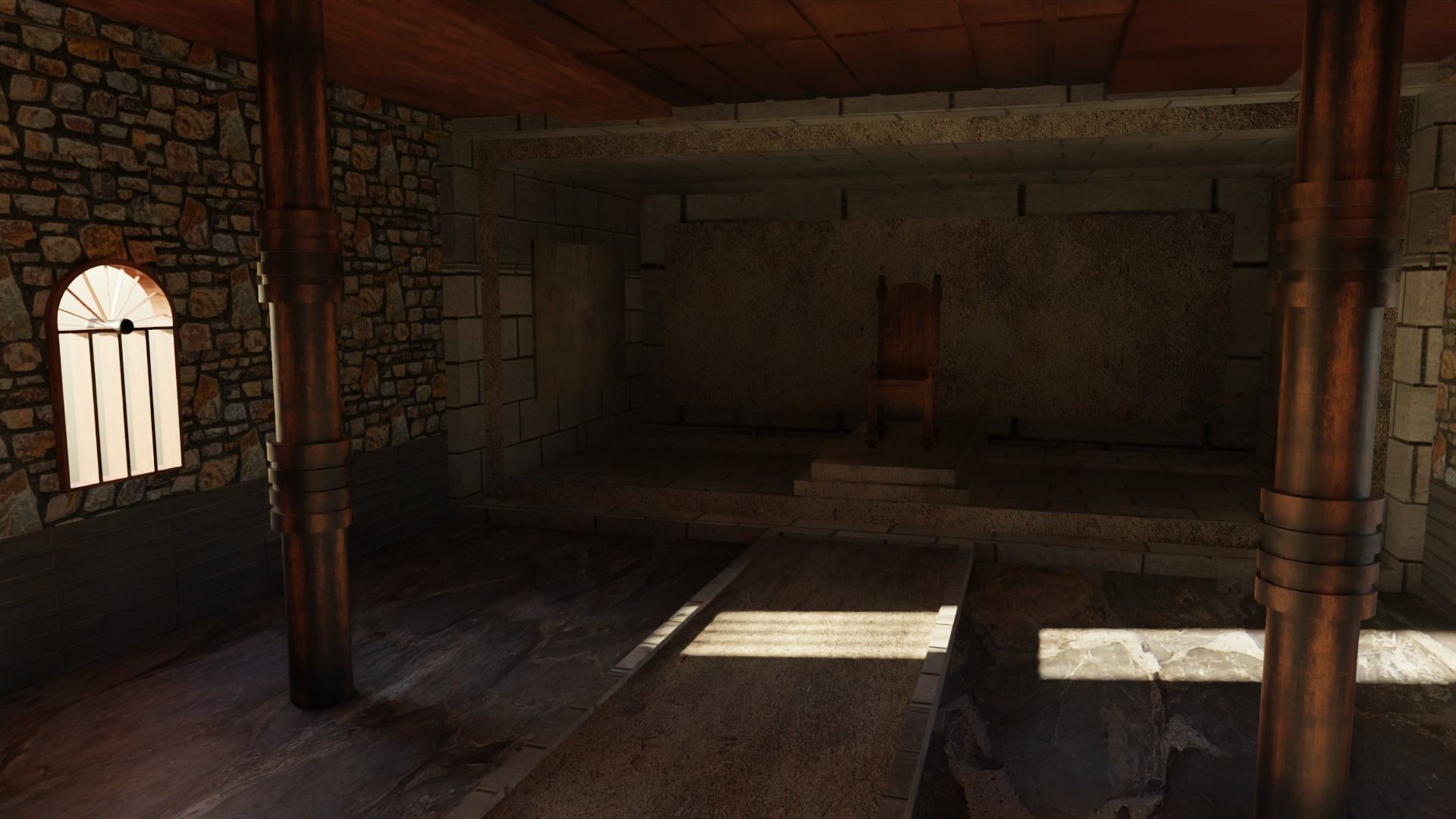 Kings Hall Interior Low-poly 3D model_3