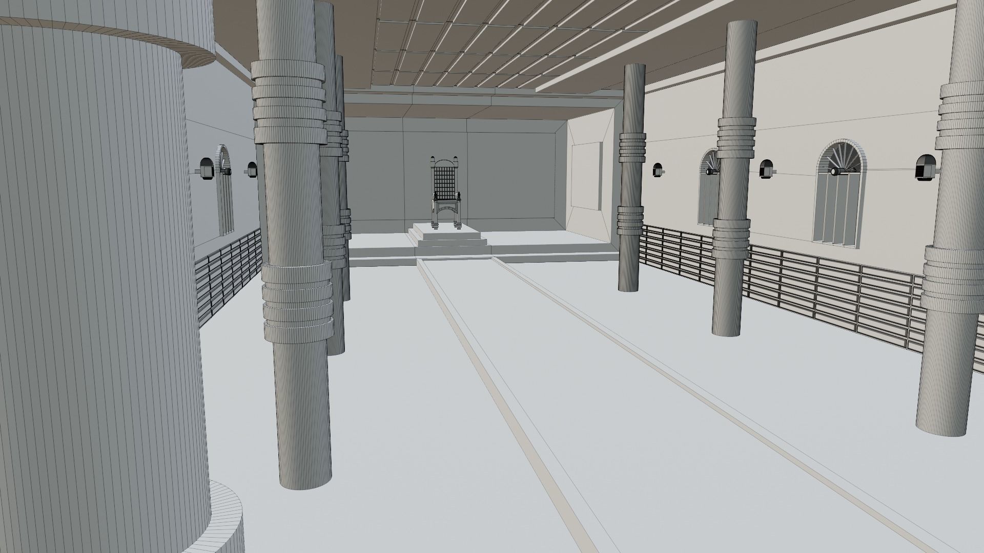 Kings Hall Interior Low-poly 3D model_7