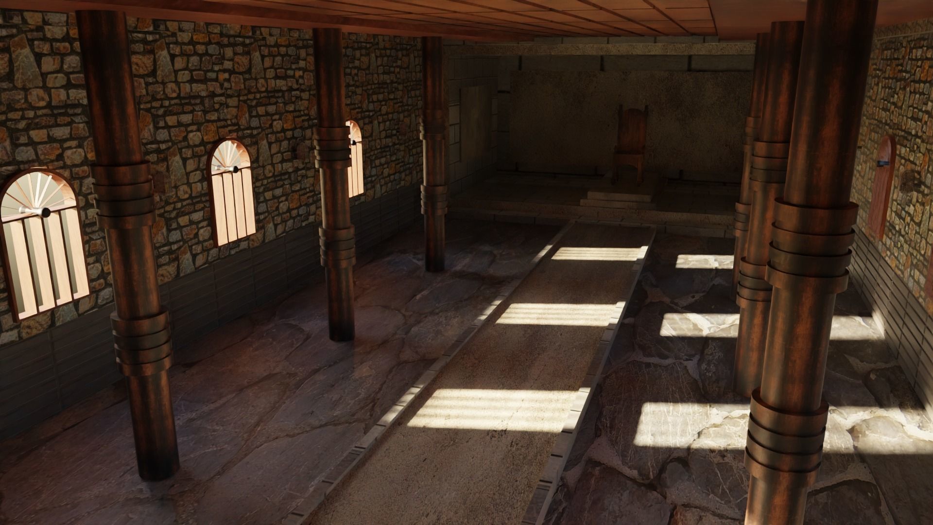 Kings Hall Interior Low-poly 3D model_5