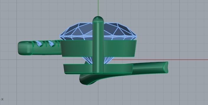 Round Diamond Twisted Pendant 2386 3D print model_6