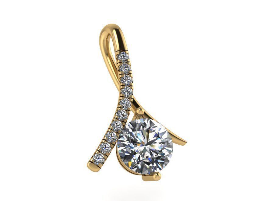 Round Diamond Twisted Pendant 2386 3D print model_1