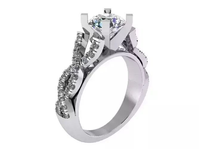 Peg Setting Twisted Ring 2389