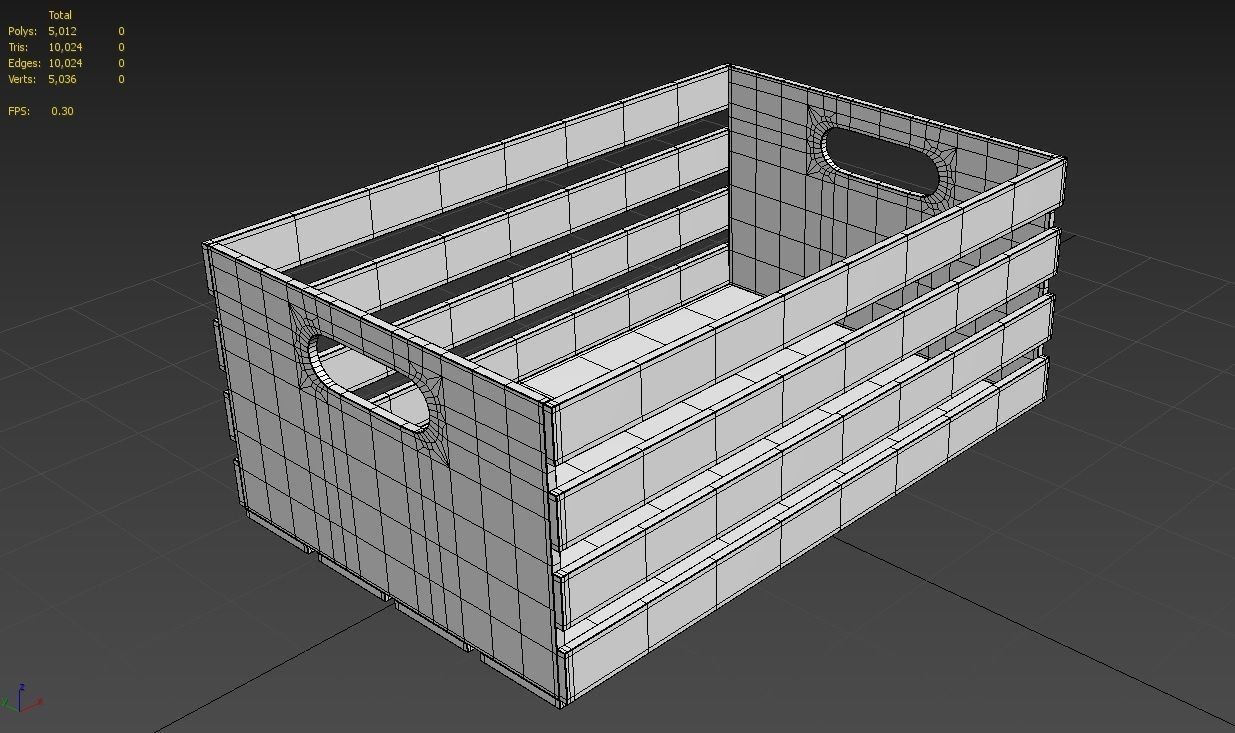 Wooden Crate M01 Low-poly 3D model_2