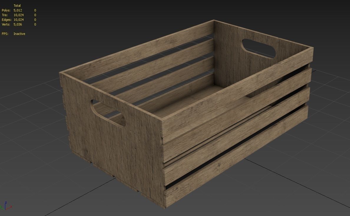Wooden Crate M01 Low-poly 3D model_6