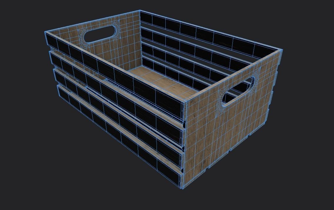 Wooden Crate M01 Low-poly 3D model_1