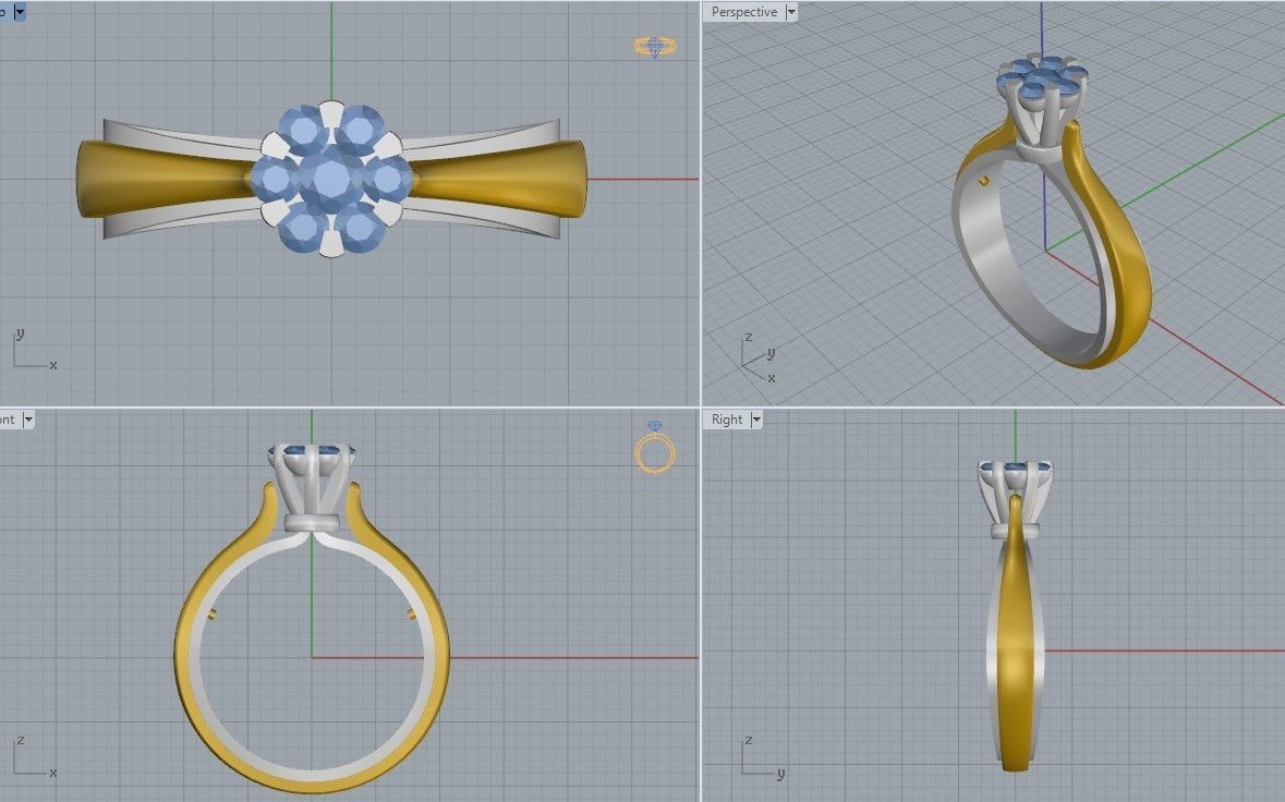 Ring and Earrings 3D print model_16