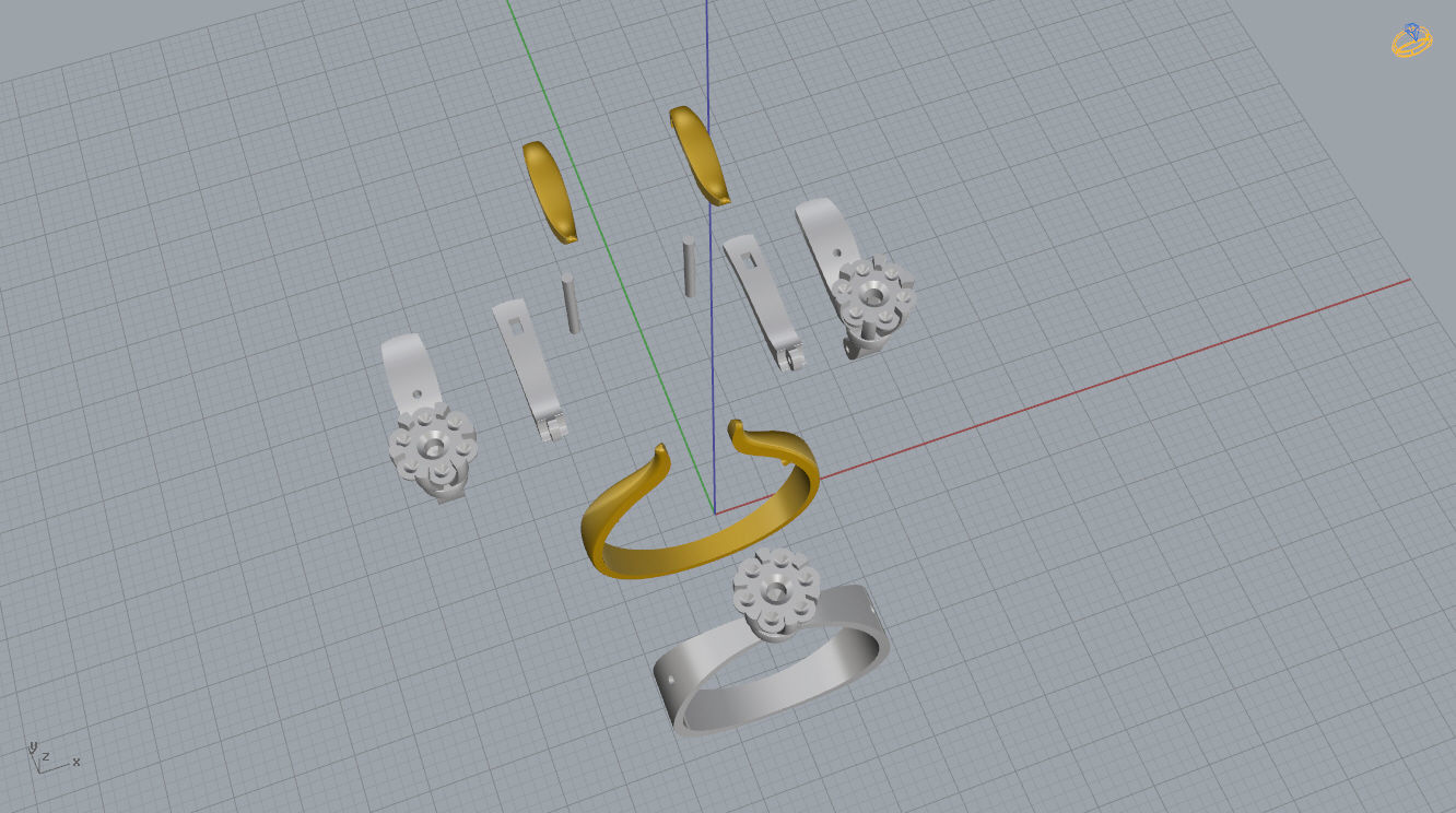 Ring and Earrings 3D print model_9