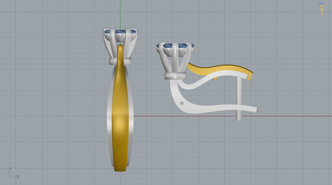 Ring and Earrings 3D print model_13