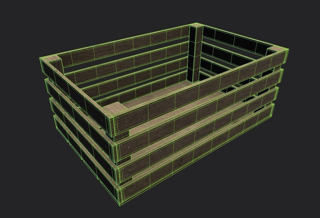 Wooden Crate M03 Low-poly 3D model_1