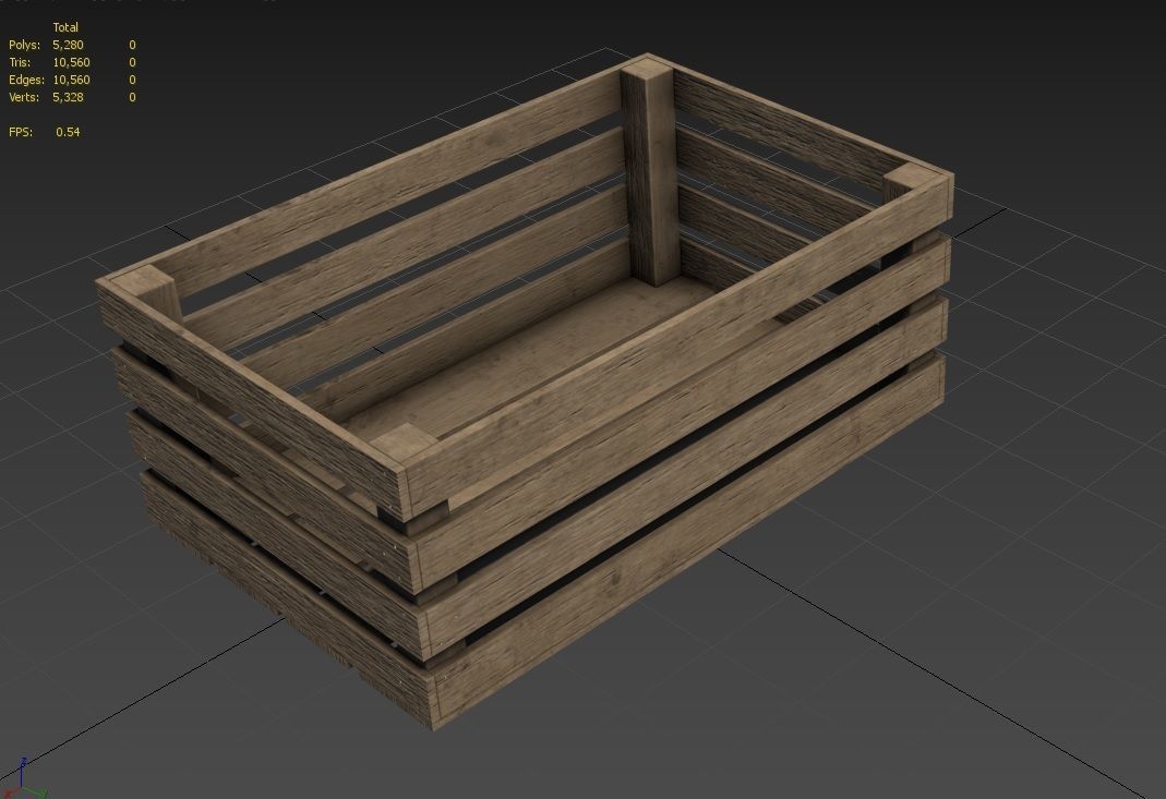 Wooden Crate M03 Low-poly 3D model_7