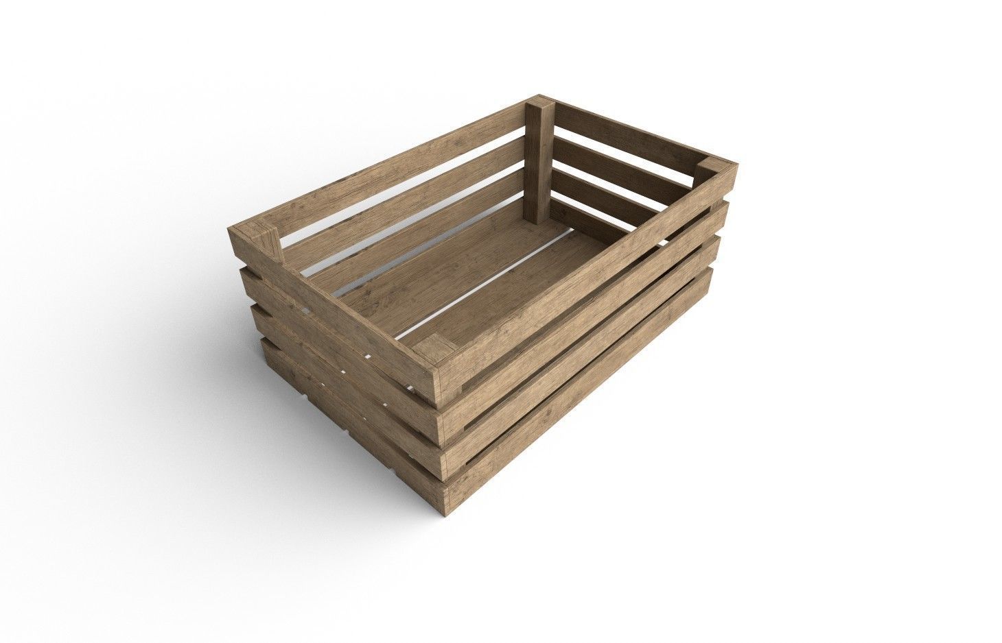 Wooden Crate M03 Low-poly 3D model_3