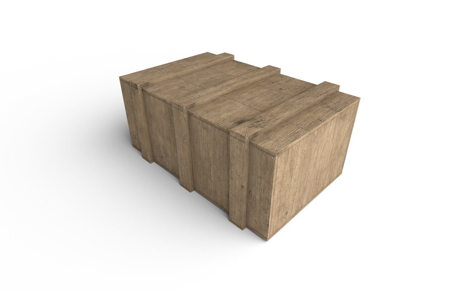 Wooden Crate M10 Low-poly 3D model_3
