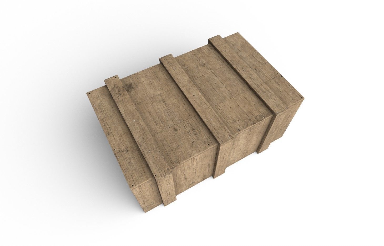 Wooden Crate M10 Low-poly 3D model_5