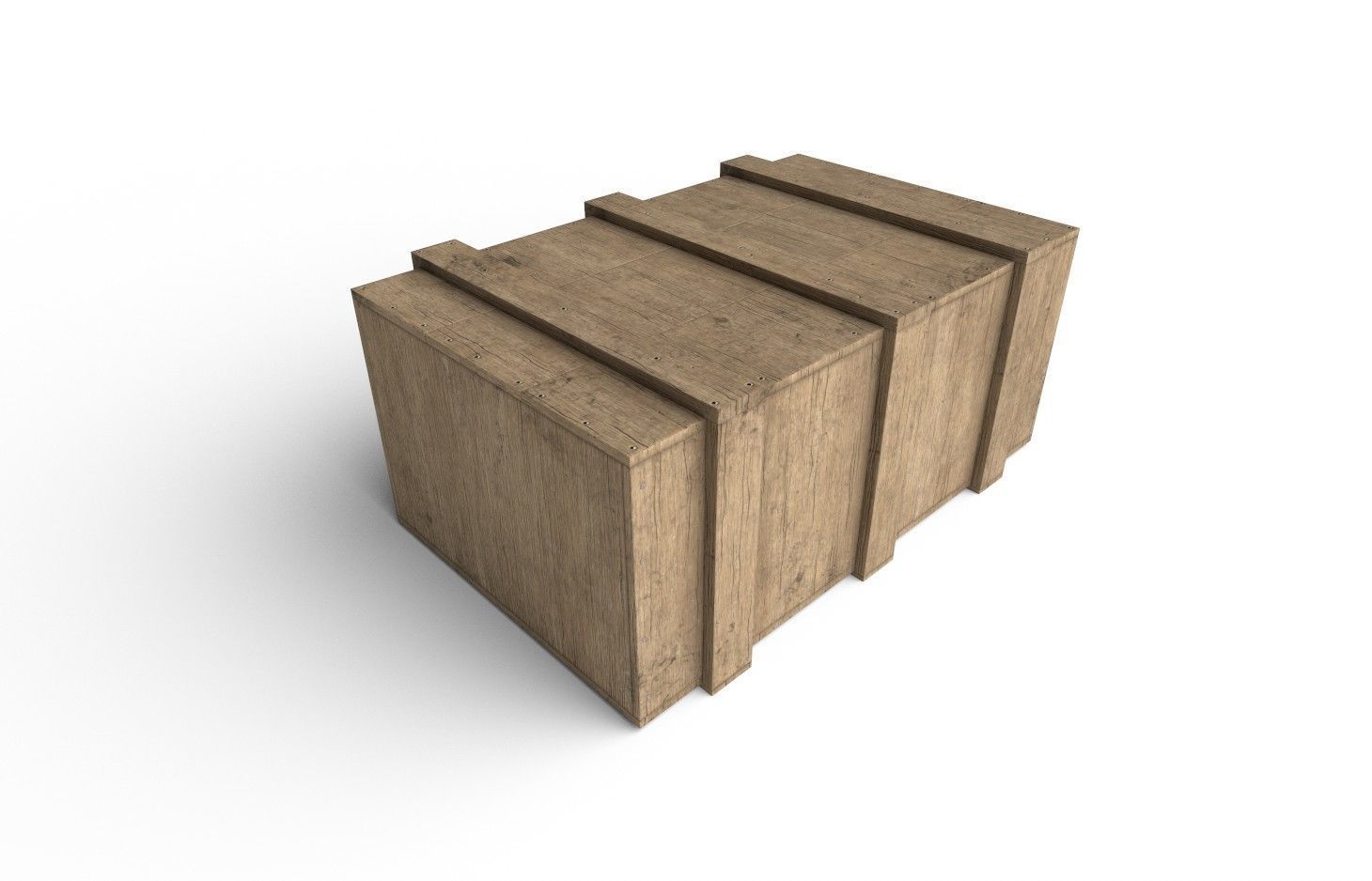 Wooden Crate M10 Low-poly 3D model_4