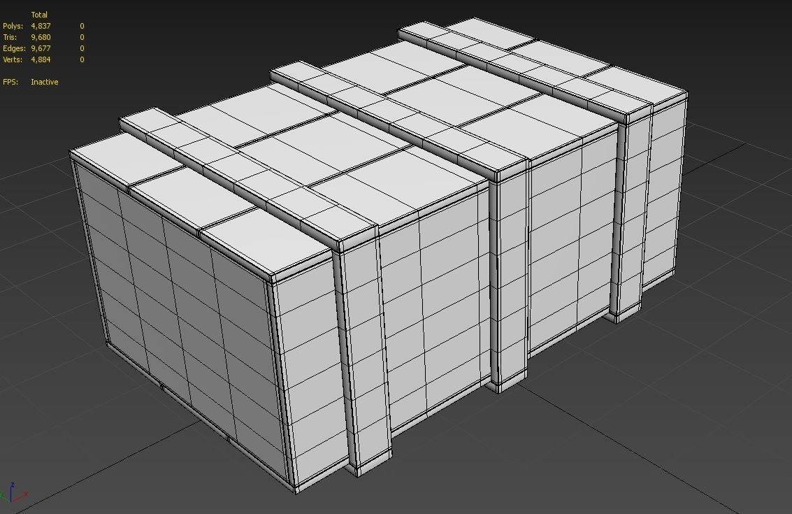 Wooden Crate M10 Low-poly 3D model_1