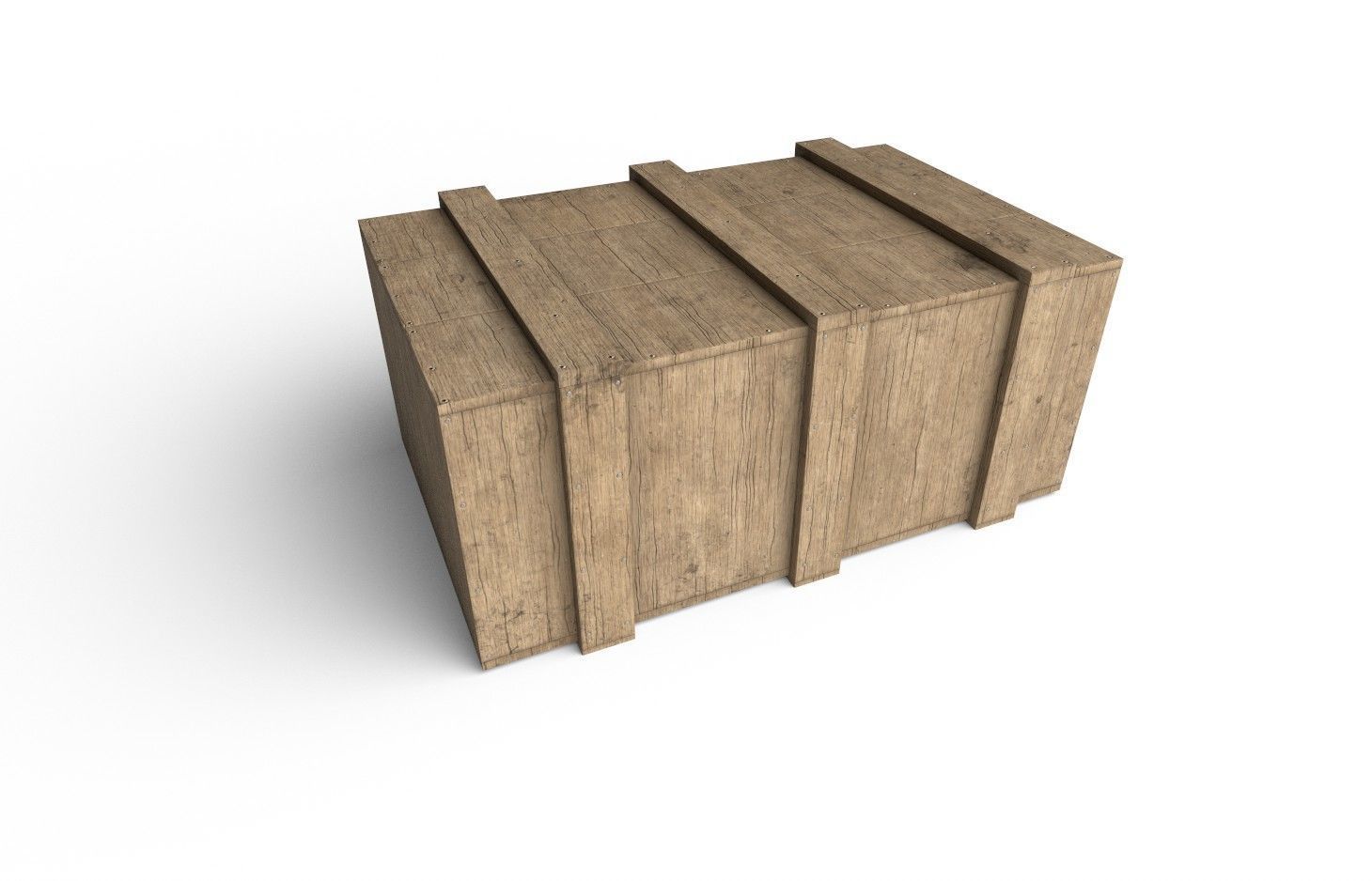 Wooden Crate M10 Low-poly 3D model_2