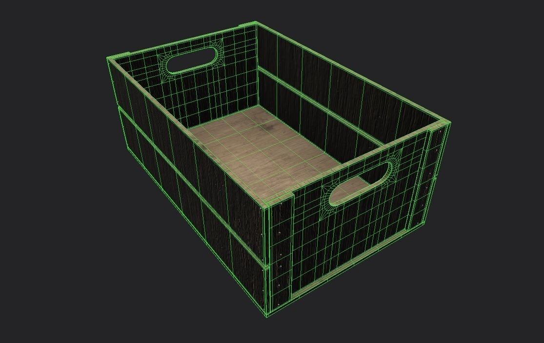 Wooden Crate M09 Low-poly 3D model_1