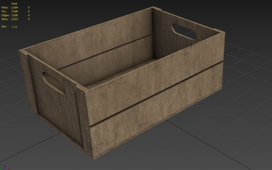Wooden Crate M09 Low-poly 3D model_7