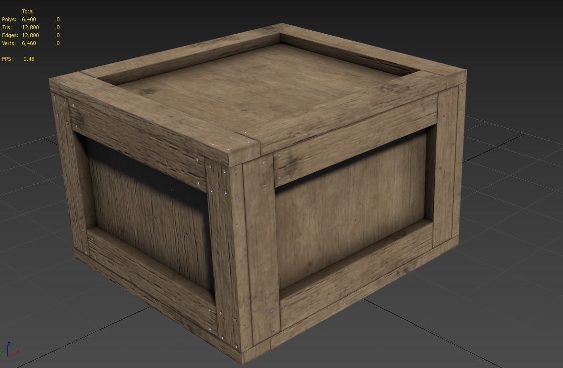 Wooden Crate M07 Low-poly 3D model_7