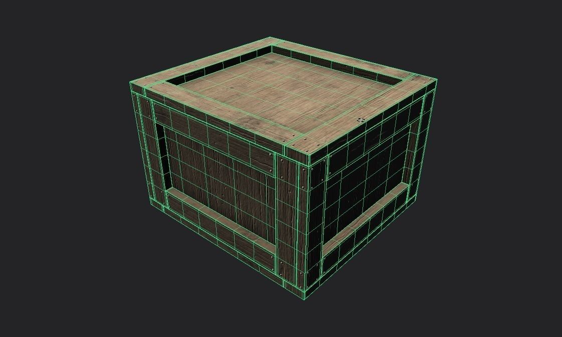 Wooden Crate M07 Low-poly 3D model_1