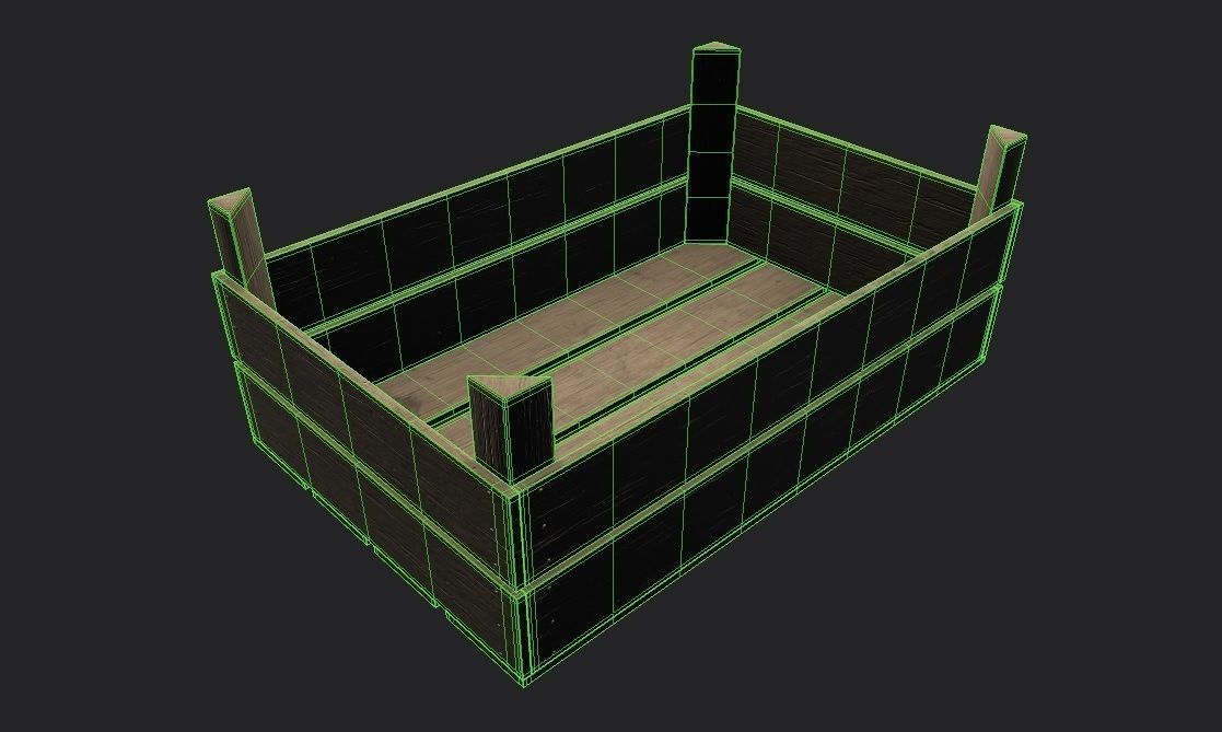 Wooden Crate M06 Low-poly 3D model_1