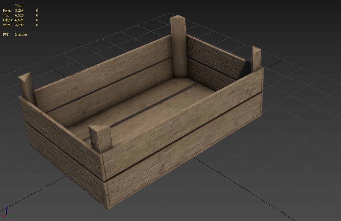 Wooden Crate M06 Low-poly 3D model_7