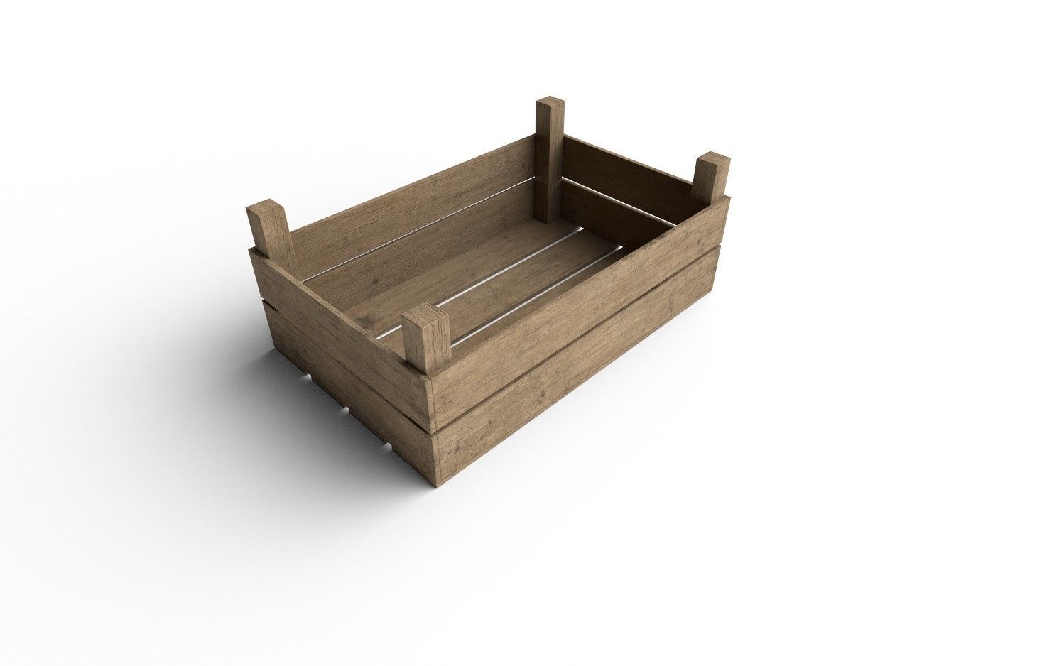 Wooden Crate M05 Low-poly 3D model_4