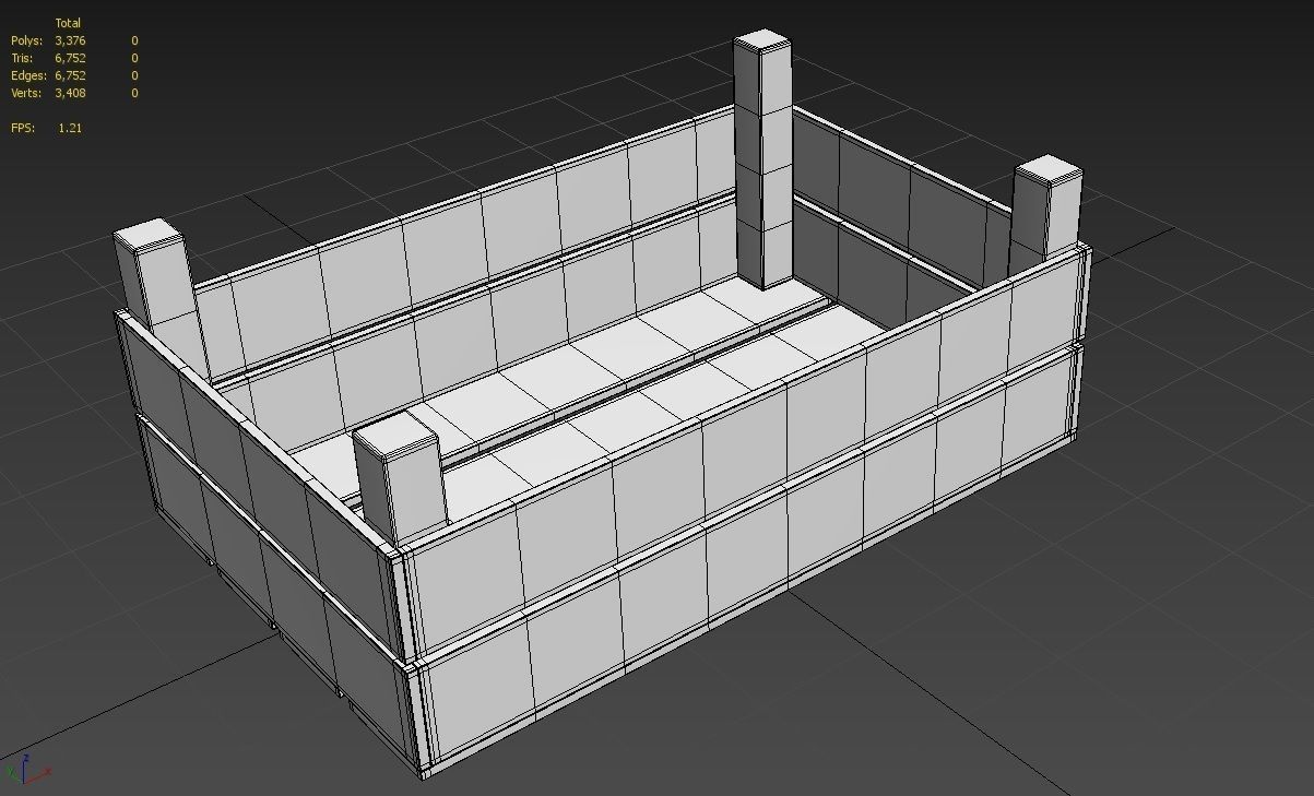 Wooden Crate M05 Low-poly 3D model_2