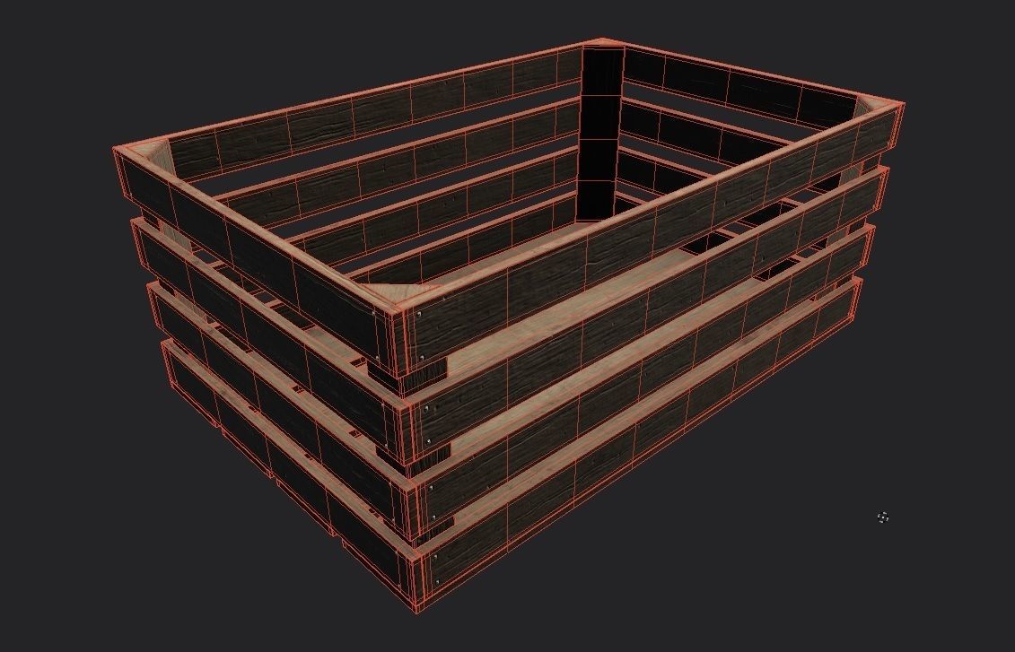 Wooden Crate M04 Low-poly 3D model_1