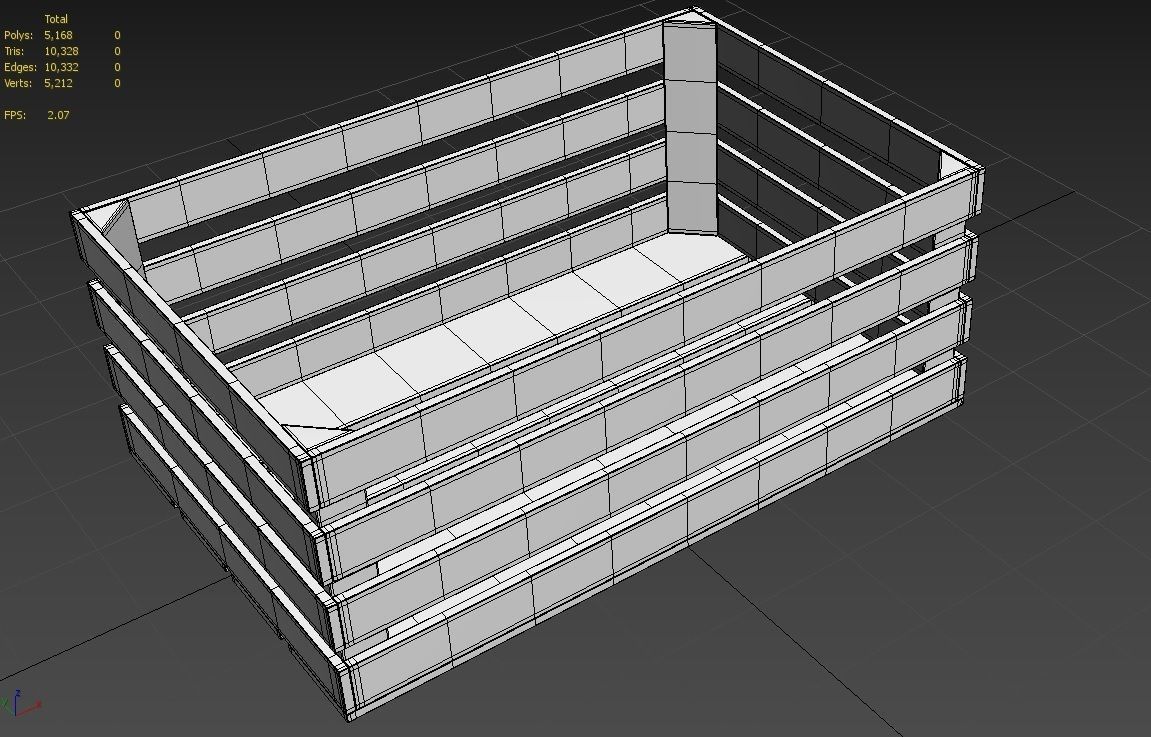 Wooden Crate M04 Low-poly 3D model_2