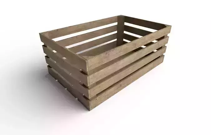 Wooden Crate M04 Low-poly 3D model