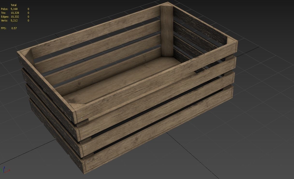 Wooden Crate M04 Low-poly 3D model_6