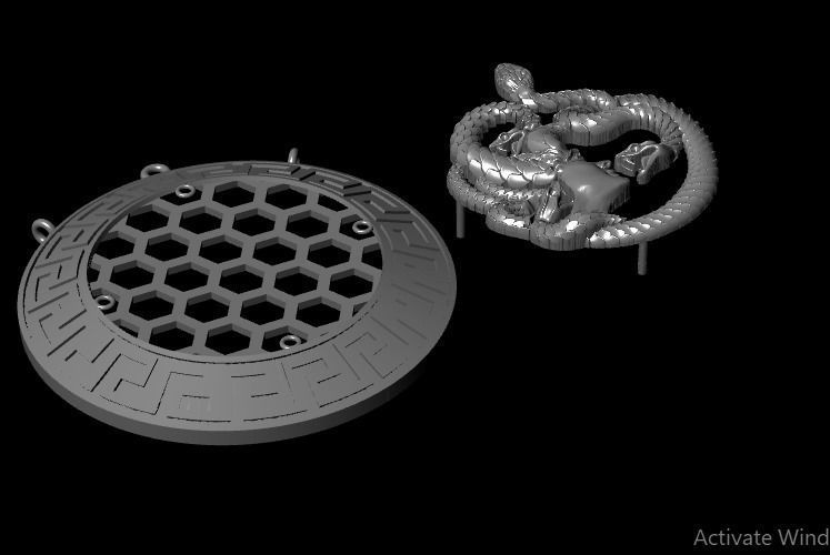 Medusa necklace 3D print model_17