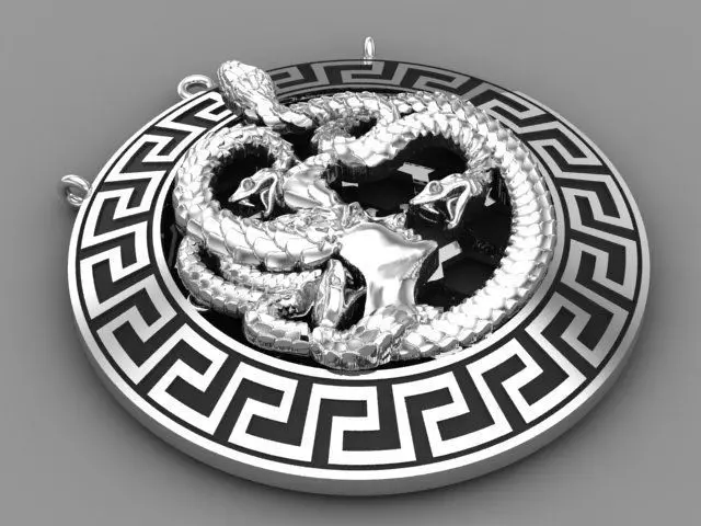 Medusa necklace 3D print model_0