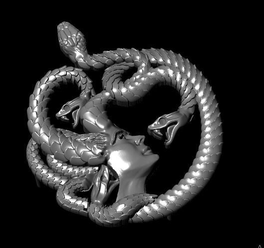 Medusa necklace 3D print model_15