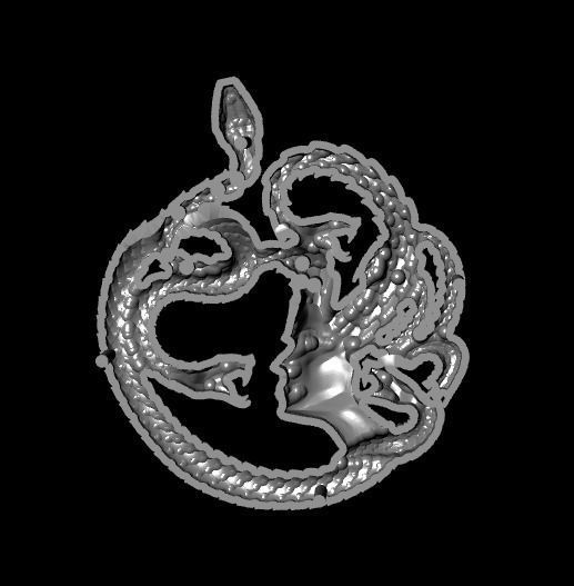 Medusa necklace 3D print model_19