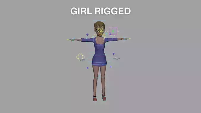 Free Rigged Girl Free low-poly 3D model